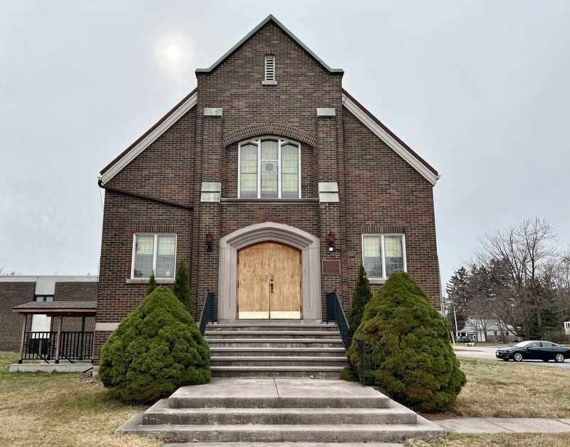 First Mennonite Sunday School Marker. Click for full size. First Mennonite Sunday School Marker image. Click for full size.