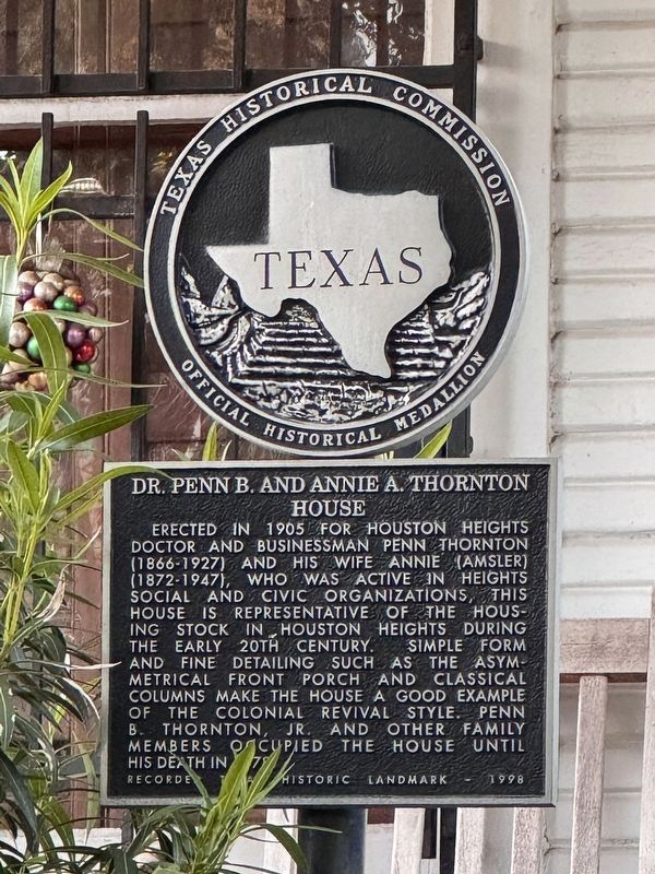 Dr. Penn B. and Annie A. Thornton House Marker. Click for full size. Dr. Penn B. and Annie A. Thornton House Marker image. Click for full size.
