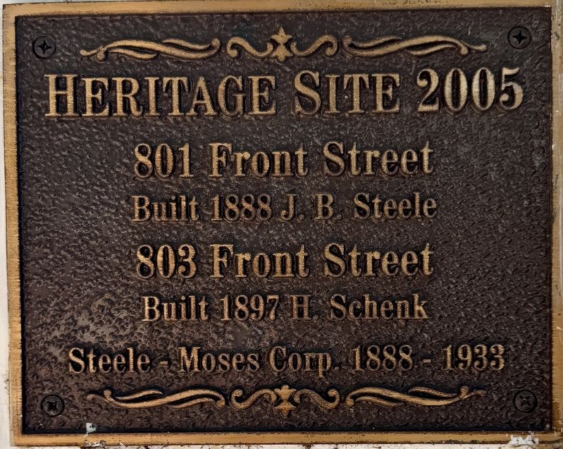 801 & 803 Front Street Marker. Click for full size. 801 & 803 Front Street Marker image. Click for full size.