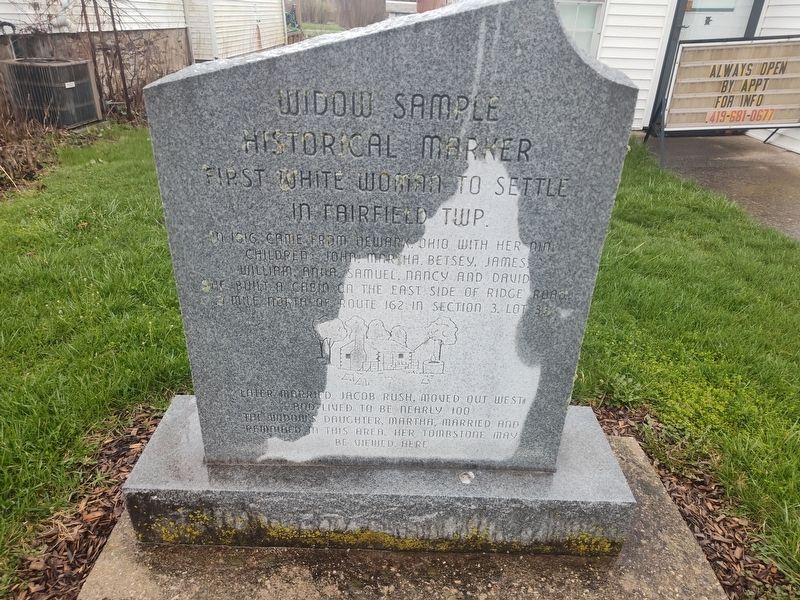 First White Woman To Settle In Fairfield Twp. Marker. Click for full size. First White Woman To Settle In Fairfield Twp. Marker image. Click for full size.
