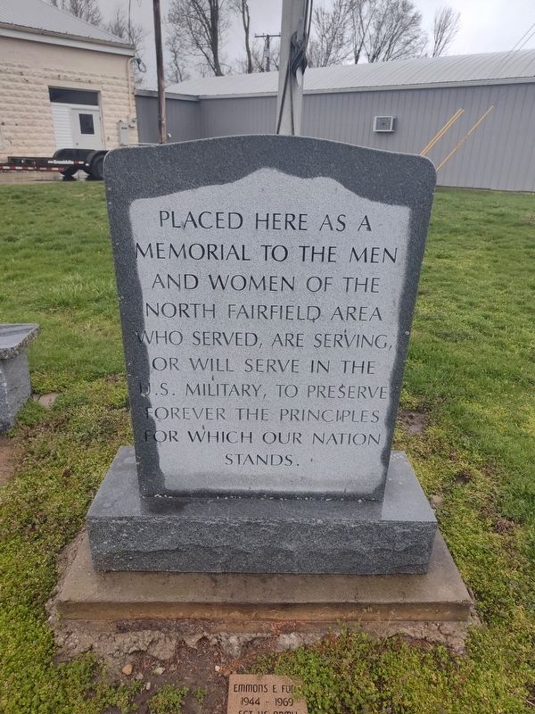 North Fairfield Veterans Memoral Marker. Click for full size. North Fairfield Veterans Memoral Marker image. Click for full size.