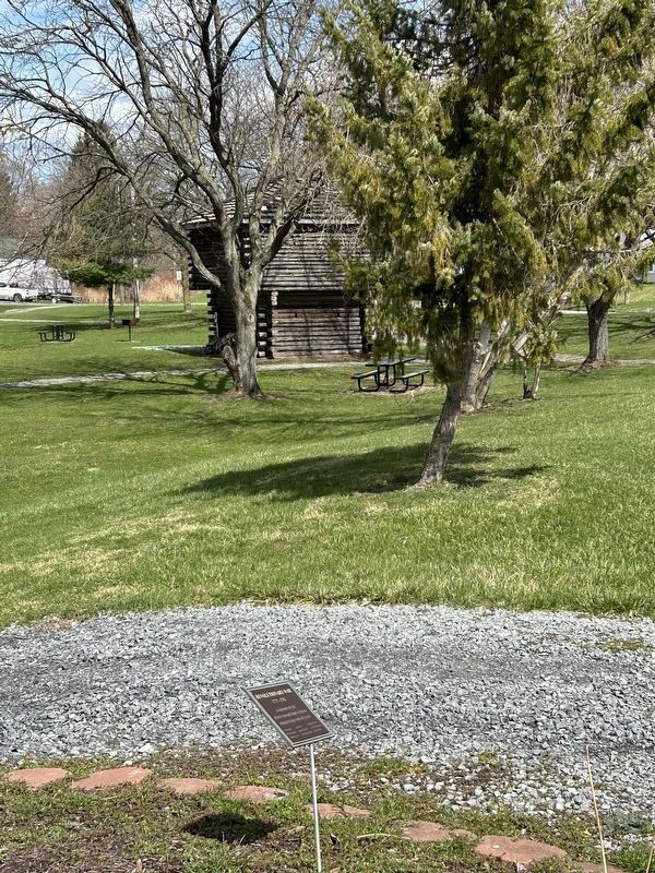 Revolutionary War Marker and Blockhouse. image. Click for full size.