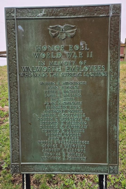 Walworth Employees Honor Roll Marker image. Click for full size.