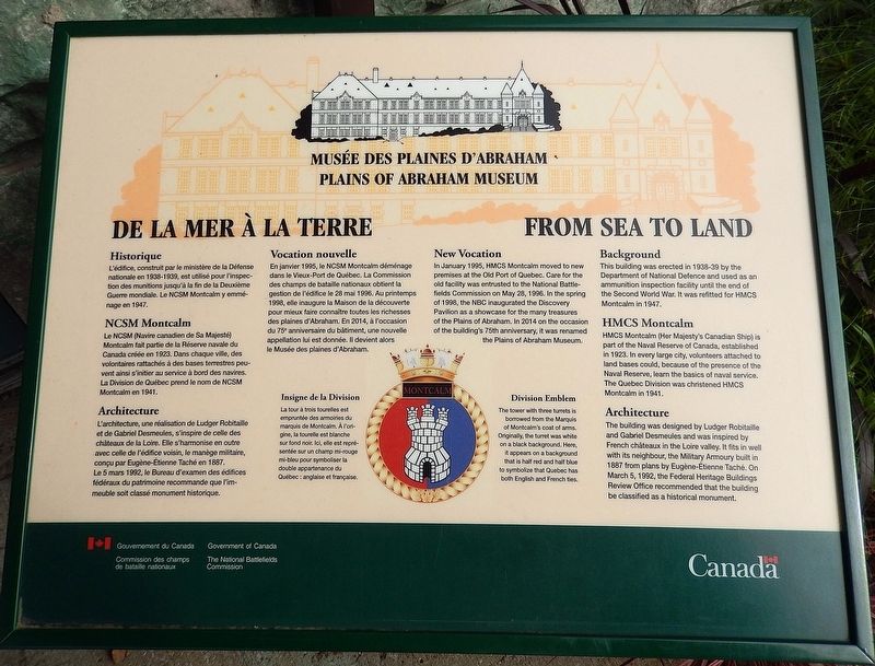 De la mer � la terre / From Sea to Land Marker image. Click for full size.