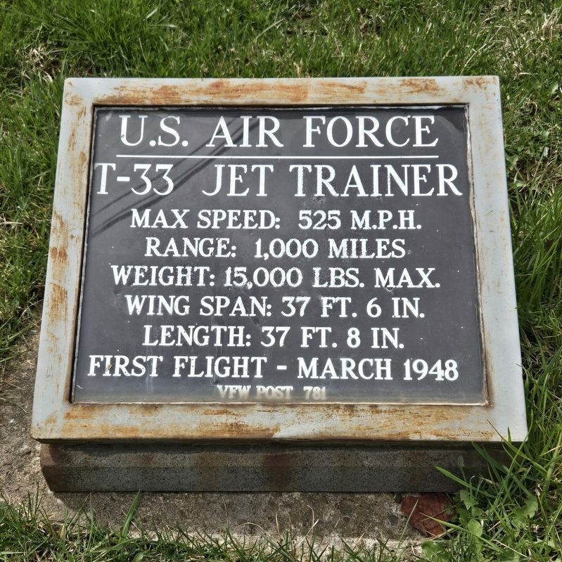 U.S. Air Force T-33 Jet Trainer Marker image. Click for full size.