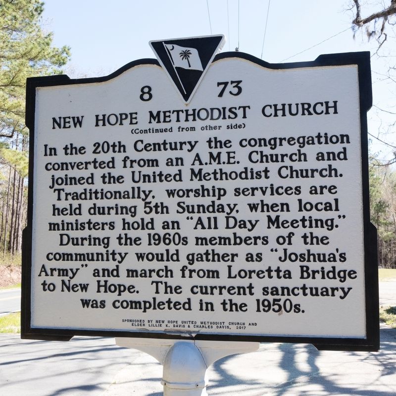 New Hope Methodist Church Marker, Side Two. Click for full size. New Hope Methodist Church Marker, Side Two image. Click for full size.