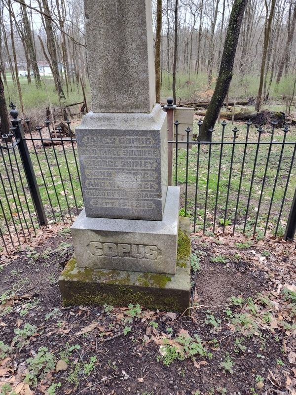 Copus Massacre Monument Marker. Click for full size. Copus Massacre Monument Marker image. Click for full size.