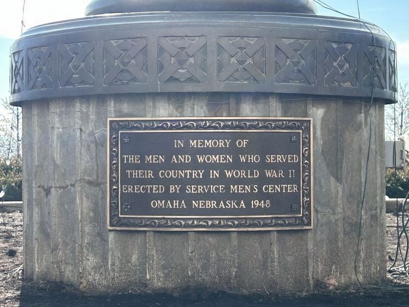 Douglas County World War II Memorial Shrine flagpole tablet image. Click for full size.