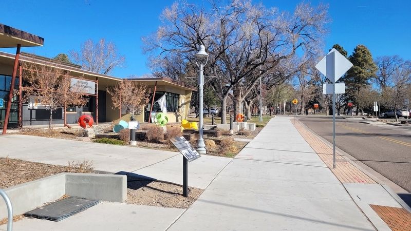 The view of the marker along the street. Click for full size. The view of the marker along the street image. Click for full size.