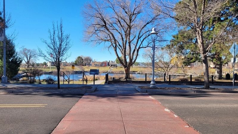 The view of the Ashley Pond and Marker along the street. Click for full size. The view of the Ashley Pond and Marker along the street image. Click for full size.
