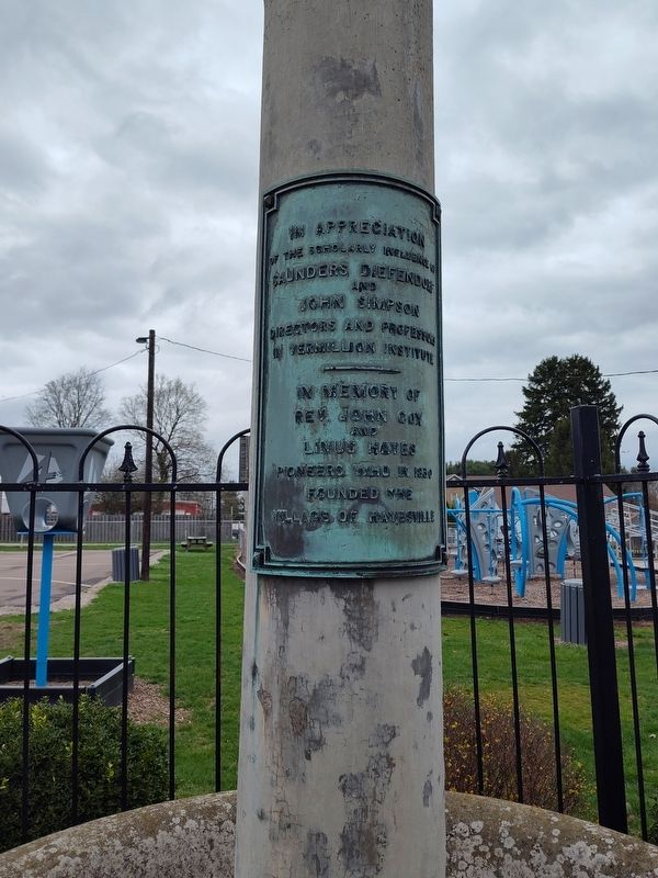Vermillion Institute & Hayesville Founders Marker. Click for full size. Vermillion Institute & Hayesville Founders Marker image. Click for full size.