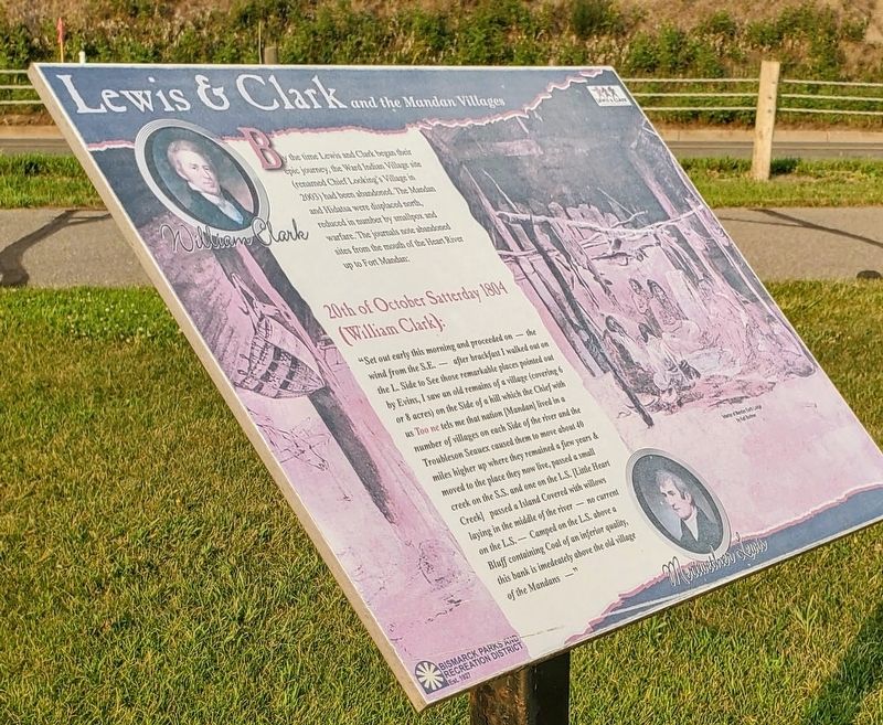Lewis & Clark and the Mandan Villages Marker. Click for full size. Lewis & Clark and the Mandan Villages Marker image. Click for full size.