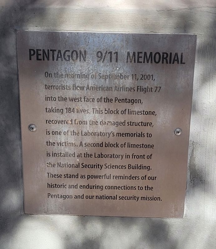 Pentagon 9/11 Memorial. Click for full size. Pentagon 9/11 Memorial image. Click for full size.