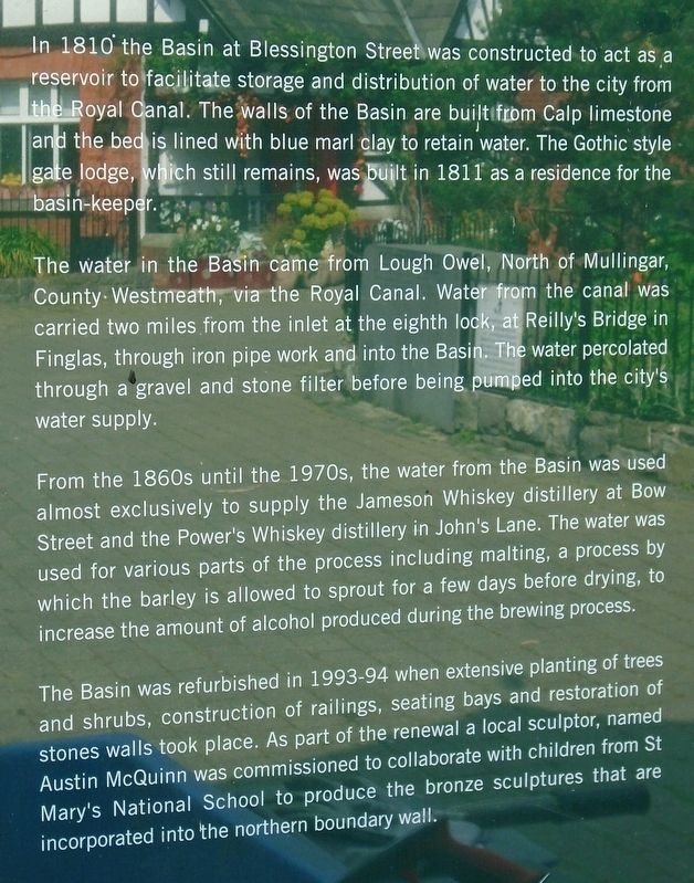 Blessington Street Basin Marker image. Click for full size.