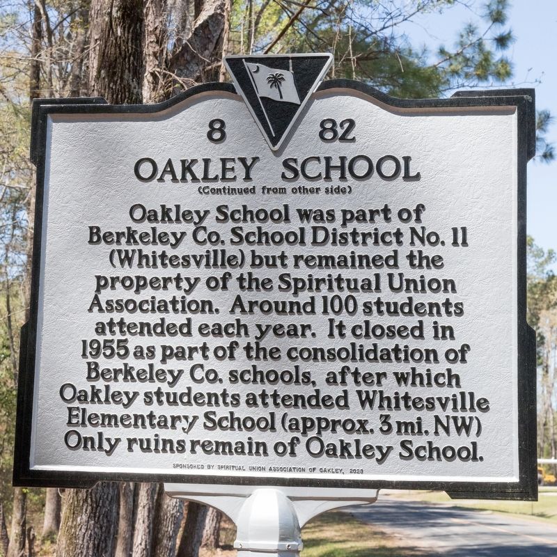 Oakley School Marker, Side Two image. Click for full size.