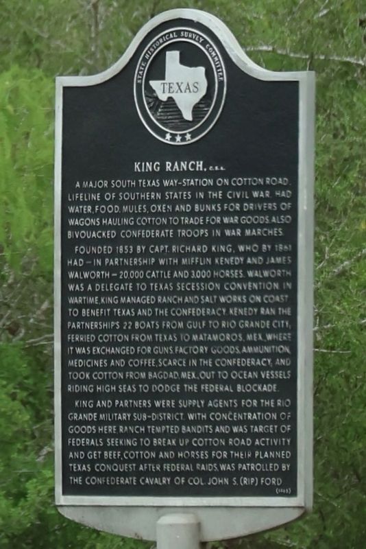 King Ranch, C.S.A. Marker. Click for full size. King Ranch, C.S.A. Marker image. Click for full size.