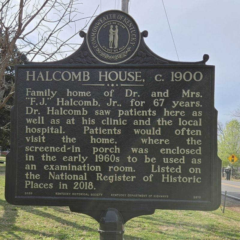 Halcomb House, c. 1900 side of marker. Click for full size. Halcomb House, c. 1900 side of marker image. Click for full size.