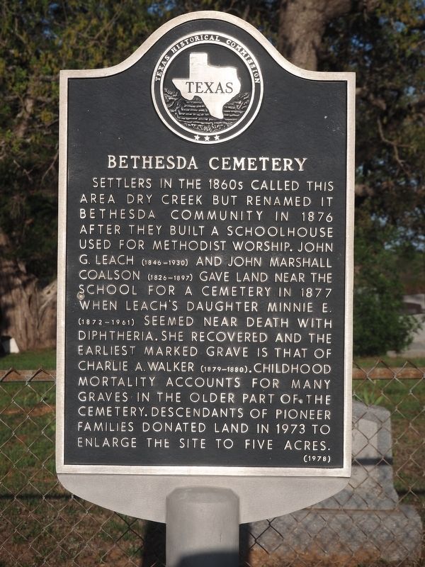 Bethesda Cemetery Marker image. Click for full size.