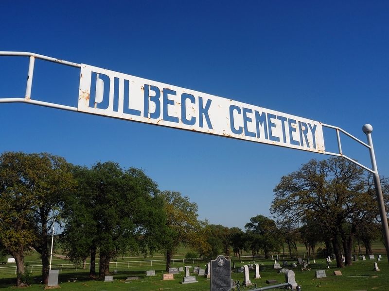 Dilbeck Cemetery Sign. Click for full size. Dilbeck Cemetery Sign image. Click for full size.