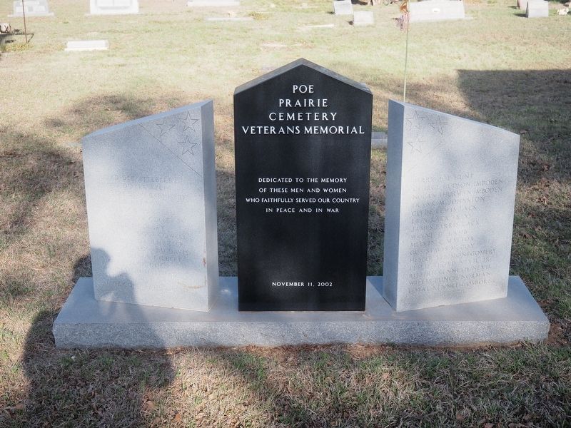 Poe Prairie Cemetery Veterans Memorial image. Click for full size.