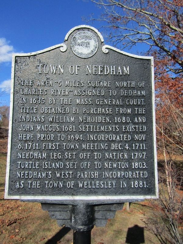 Town of Needham Marker image. Click for full size.