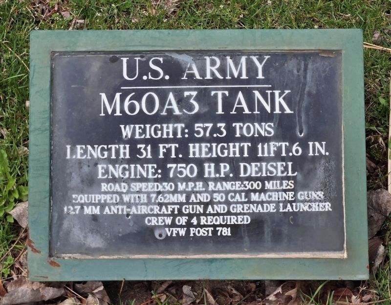 Nearby Army Tank Marker image. Click for full size.