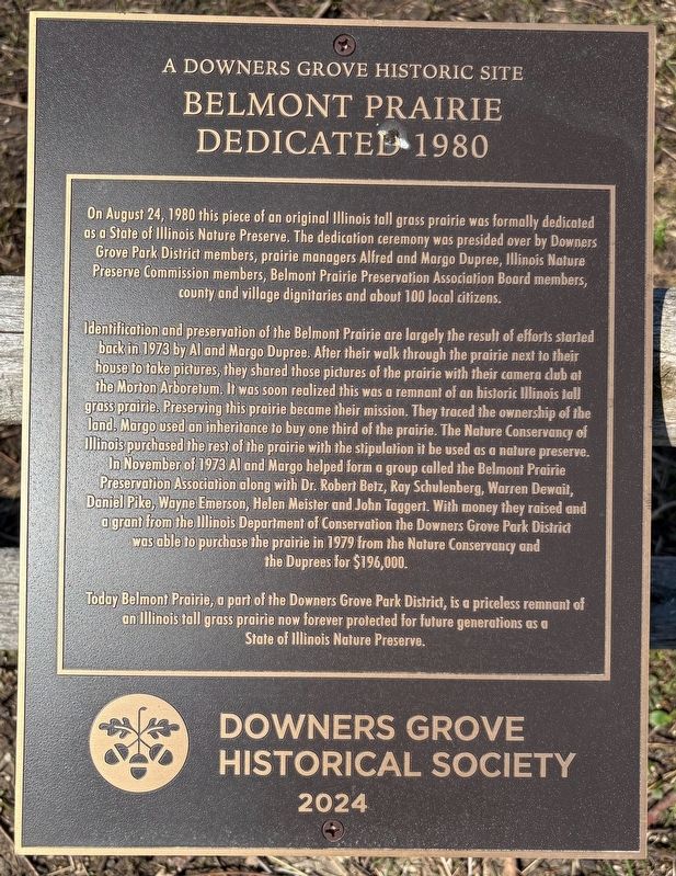 Belmont Prairie Marker image. Click for full size.