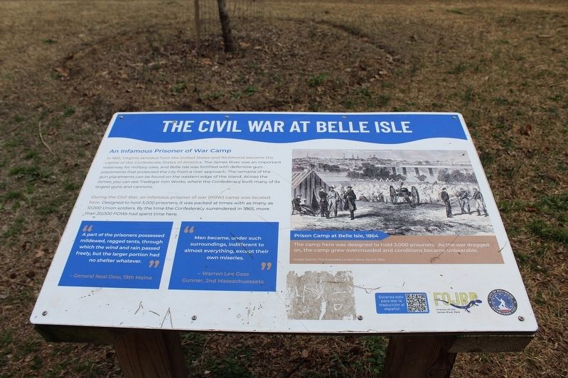 The Civil War at Belle Isle Marker. Click for full size. The Civil War at Belle Isle Marker image. Click for full size.