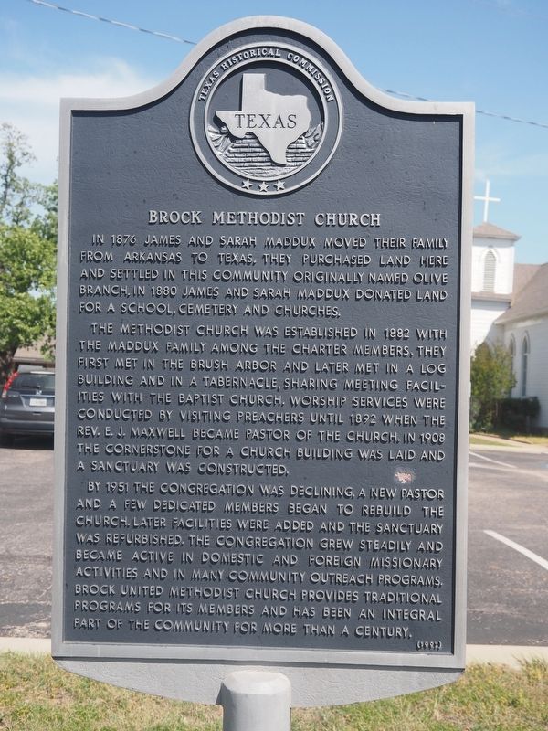 Brock Methodist Church Marker. Click for full size. Brock Methodist Church Marker image. Click for full size.