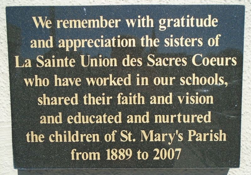 Sisters of La Sainte Union des Sacres Coeurs Marker image. Click for full size.