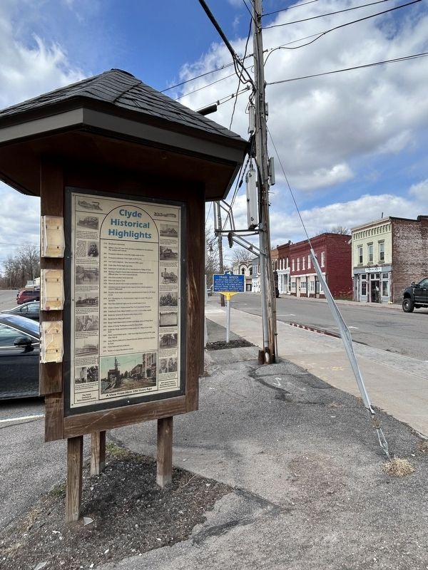 Clyde Historical Highlights Marker. Click for full size. Clyde Historical Highlights Marker image. Click for full size.