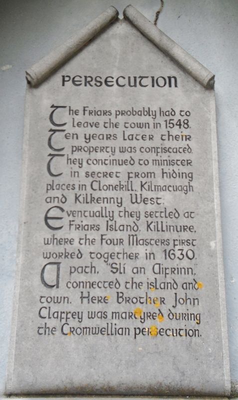The Franciscans in Athlone Persecution Marker image. Click for full size.