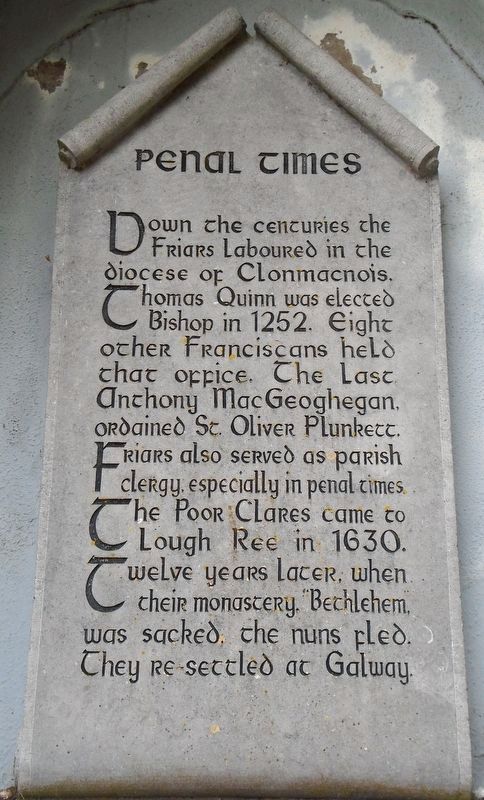 The Franciscans in Athlone Penal Times Marker image. Click for full size.