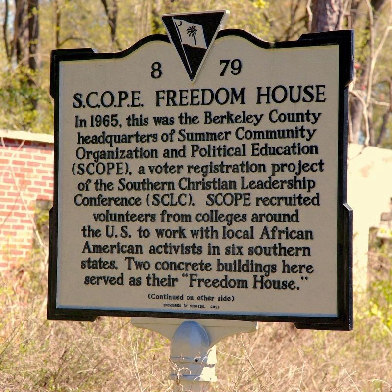 S.C.O.P.E. Freedom House Marker, Side Two image. Click for full size.