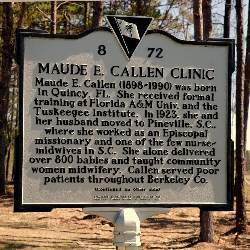 Maude E. Callen Clinic Marker, Side One image. Click for full size.