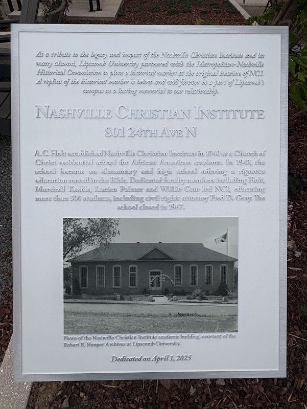 Nashville Christian Institute Marker image. Click for full size.