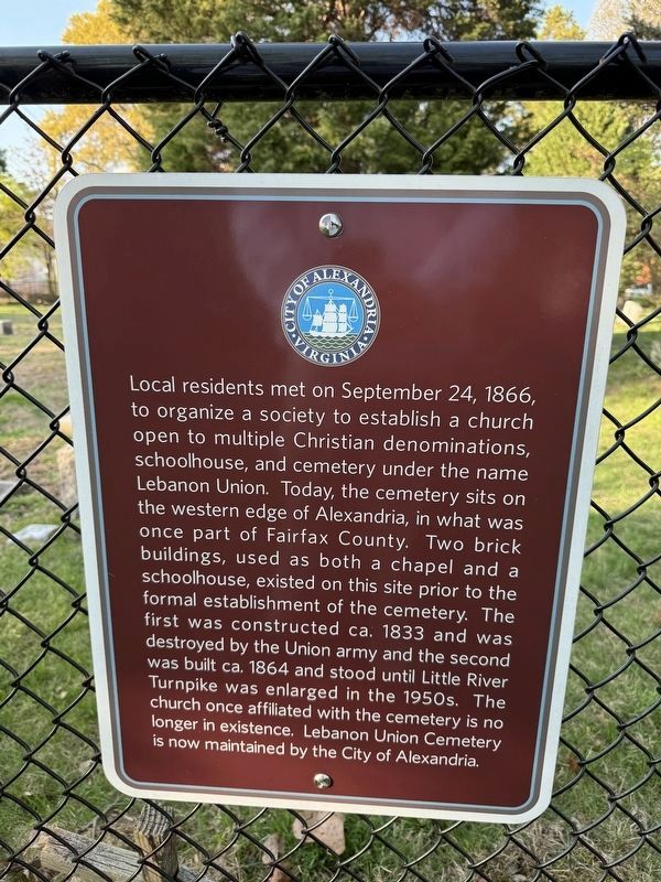 Lebanon Union Cemetery Marker image. Click for full size.