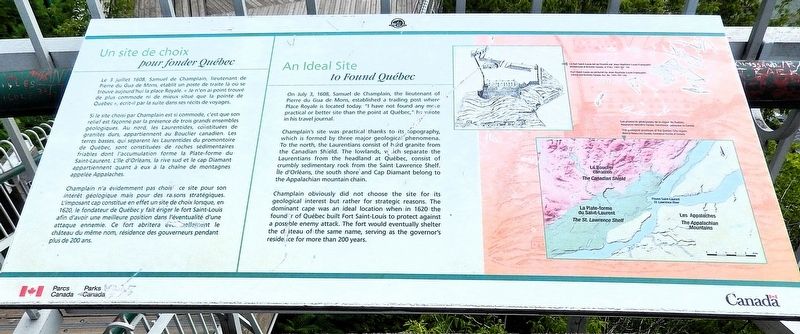 Un site de choix pour fonder Qu�bec / An Ideal Site to Found Qu�bec Marker image. Click for full size.