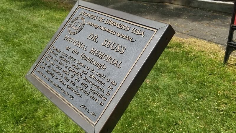 Dr. Seuss National Memorial Marker. Click for full size. Dr. Seuss National Memorial Marker image. Click for full size.