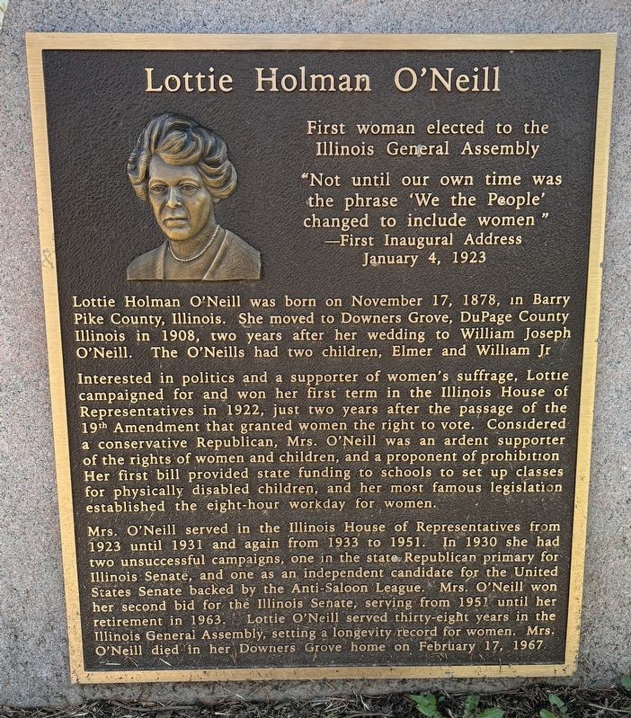 Lottie Holman O'Neill Marker. Click for full size. Lottie Holman O'Neill Marker image. Click for full size.