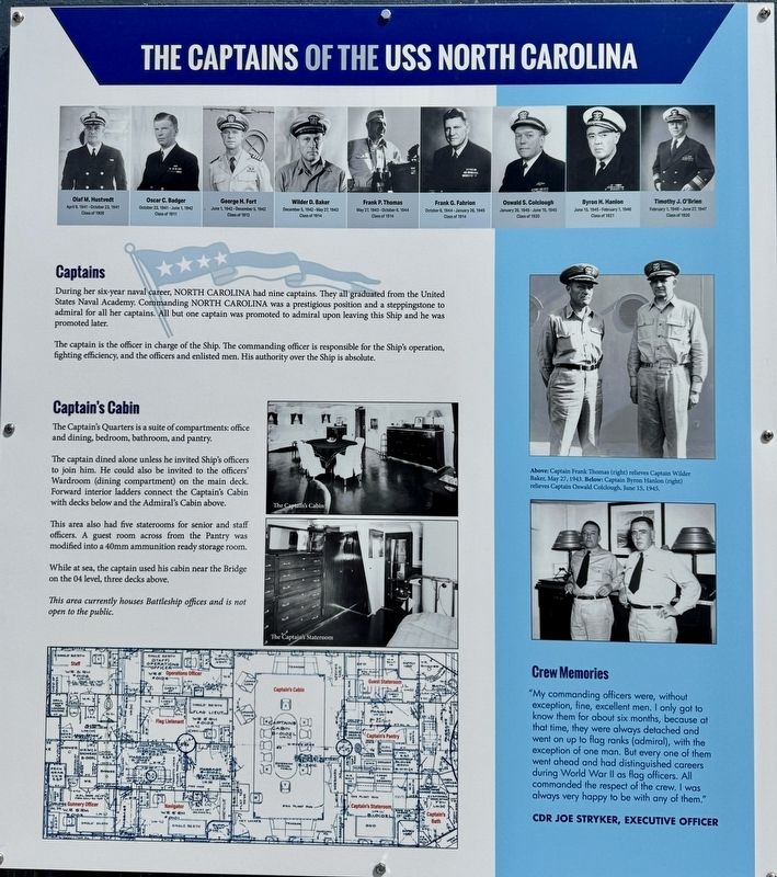 The Captains of the USS North Carolina Marker image. Click for full size.