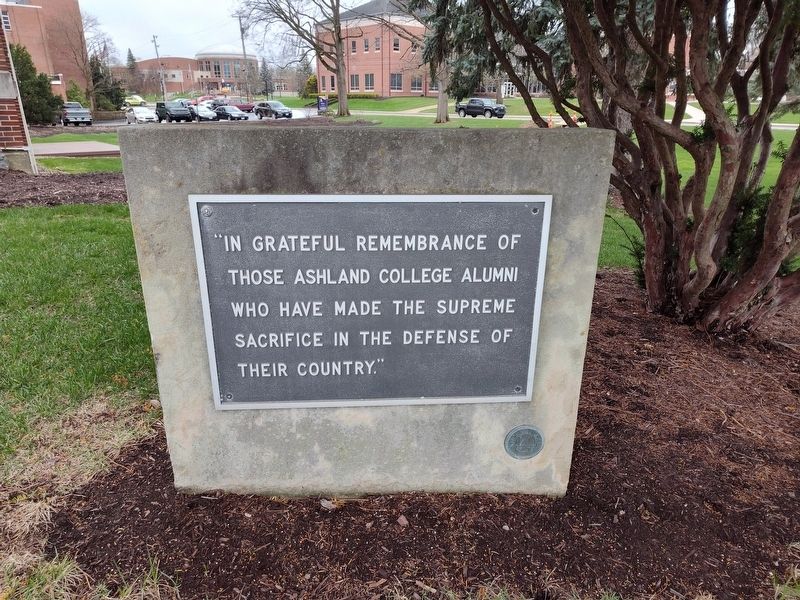 Ashland College Alumni Veterans Memorial Marker image. Click for full size.