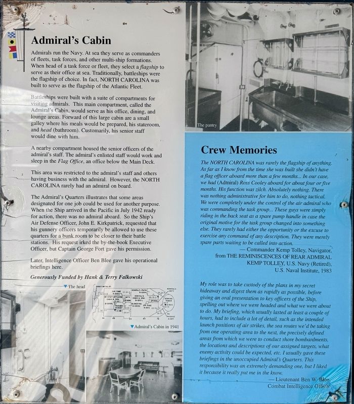 Admiral’s Cabin Marker. Click for full size. Admiral’s Cabin Marker image. Click for full size.