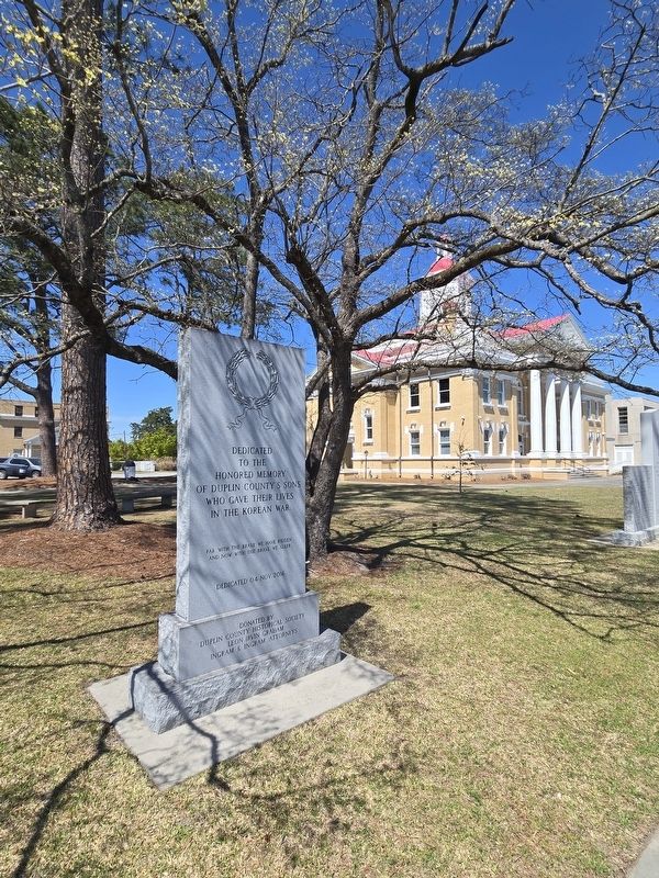 Korean War Veterans Memorial near the Duplin County Courthouse. Click for full size. Korean War Veterans Memorial near the Duplin County Courthouse image. Click for full size.