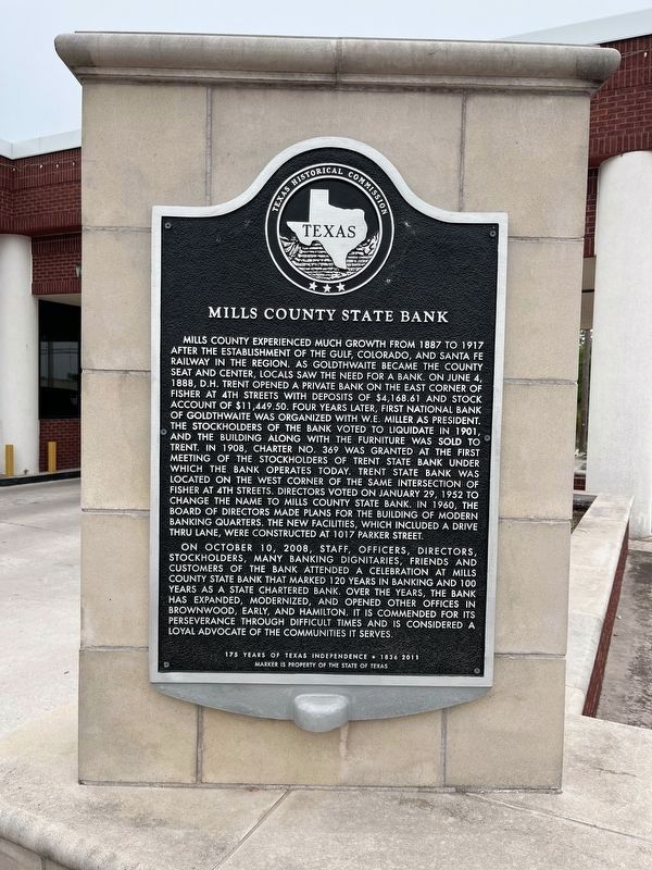 Mills County State Bank Marker image. Click for full size.