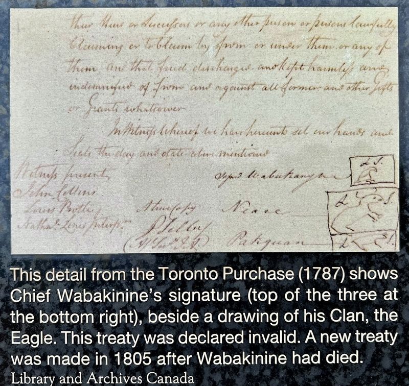Chief Wabakinine marker photo detail and caption (left) image. Click for full size.