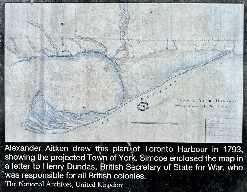 The First Ten Blocks of York marker photo and caption detail (left) image. Click for full size.