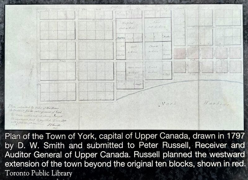 The First Ten Blocks of York marker photo and caption detail (right) image. Click for full size.