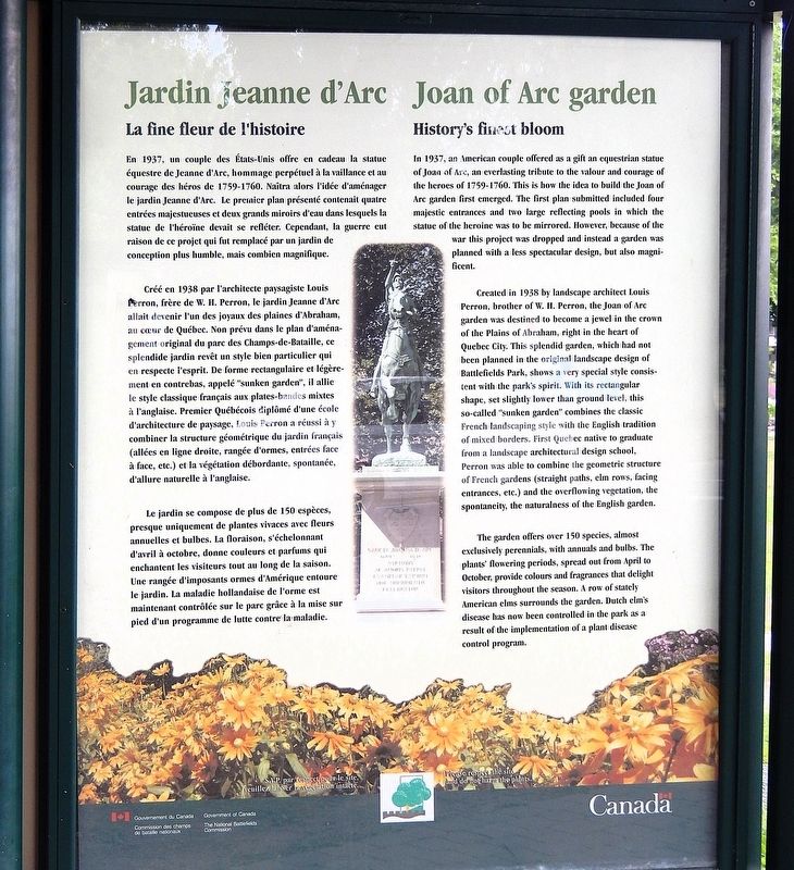 Jardin Jeanne d'Arc / Joan of Arc Garden Marker image. Click for full size.