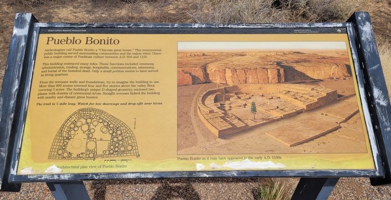 Pueblo Bonito Marker. Click for full size. Pueblo Bonito Marker image. Click for full size.